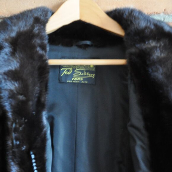 MINK Paw FUR Sable Black Brown Suede Leather Sleeves Car Coat Jacket - Picture 12 of 12